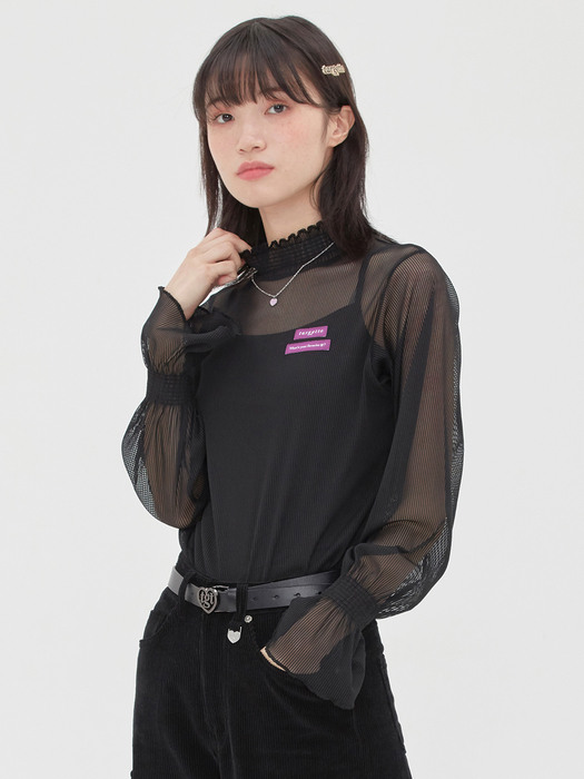 FRILL LACE TURTLENECK_BLACK