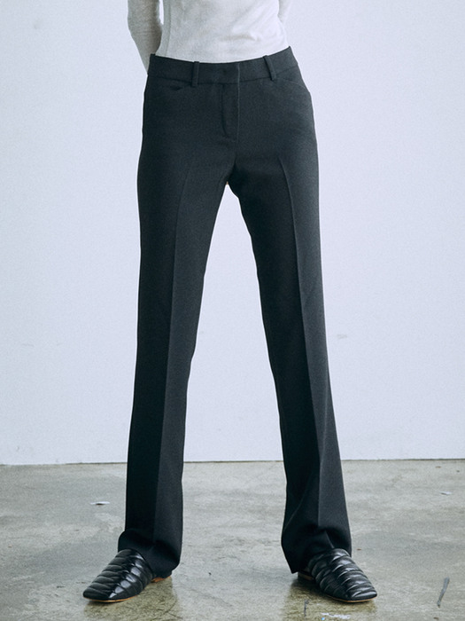 [리퍼브][Drama Signature] Slim Bootcut Trousers 2SET (BLACK)