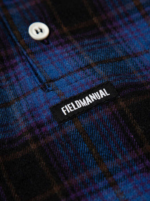 COSY CHECK PULLOVER SHIRT blue