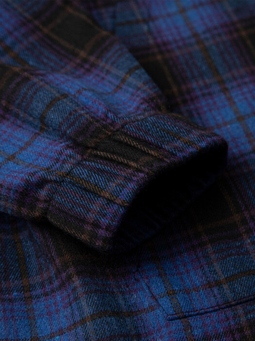 COSY CHECK PULLOVER SHIRT blue