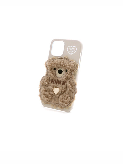 SUN CASE PATCH FLEECE BEAR MOCHA CREAM