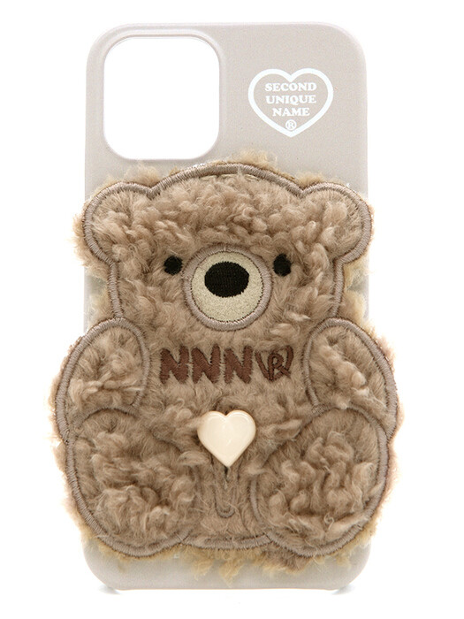 SUN CASE PATCH FLEECE BEAR MOCHA CREAM