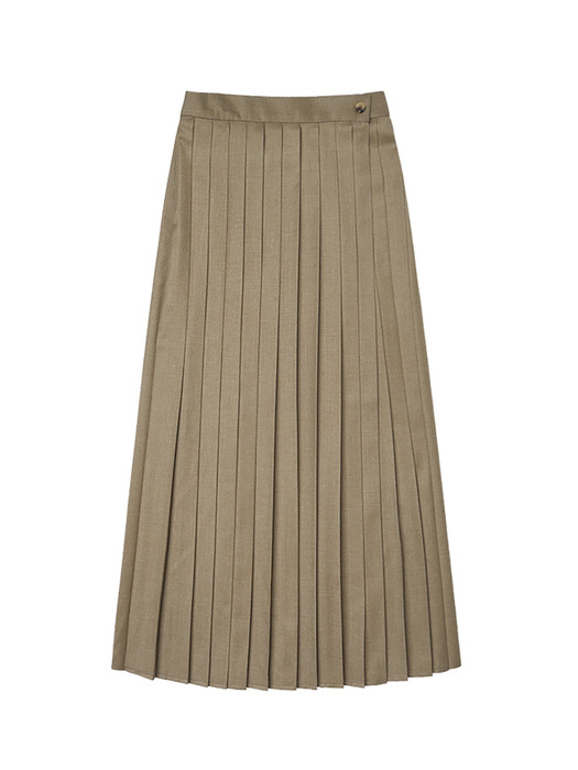 SI ST 9003 Pleats Wrap Skirt_Light mocha