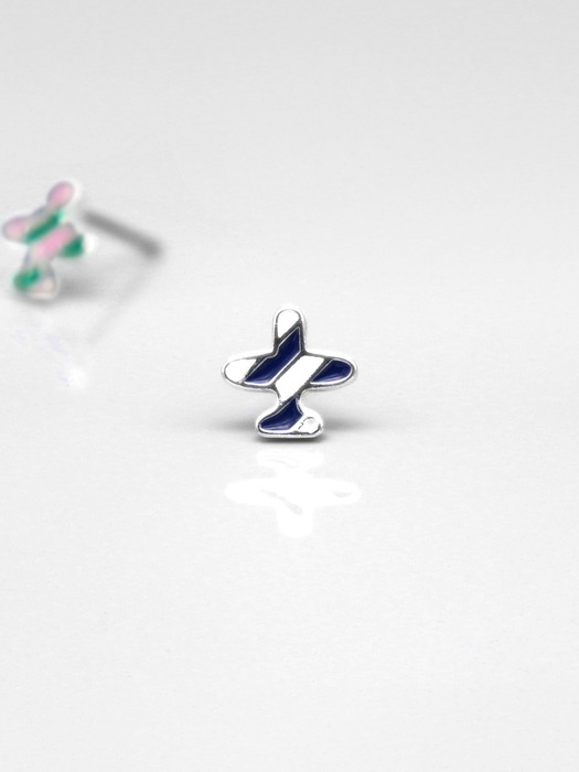 Signiture airplane color pin Eearing 시그니처 비행기 컬러 심플 귀걸이