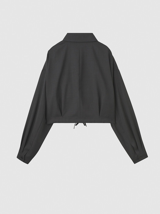 String Cropped Shirts / Charcoal