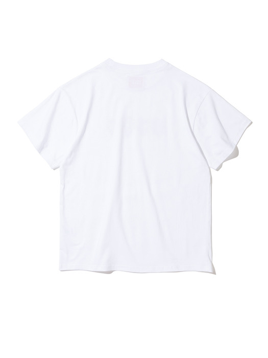 Flower drawing Over fit T-shirt [WHITE]