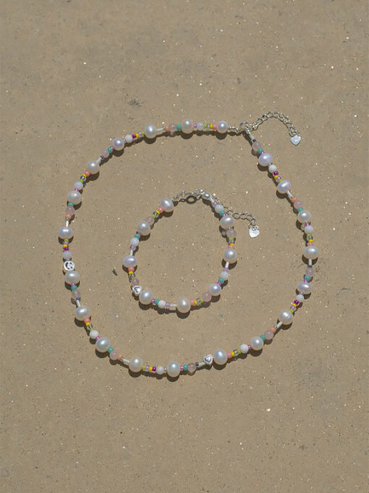 [단독]Pastel cotton candy(925 silver) necklace & bracelet