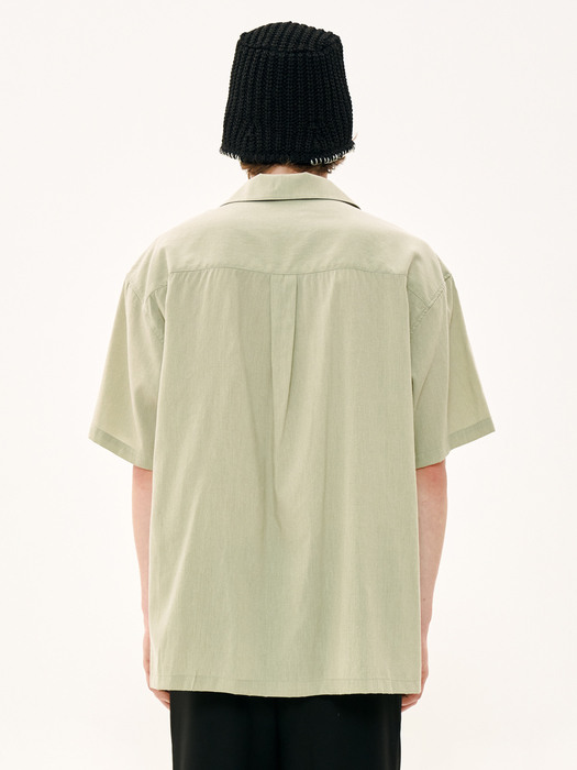 OPEN COLLAR LACE SHIRTS_[OLIVE]