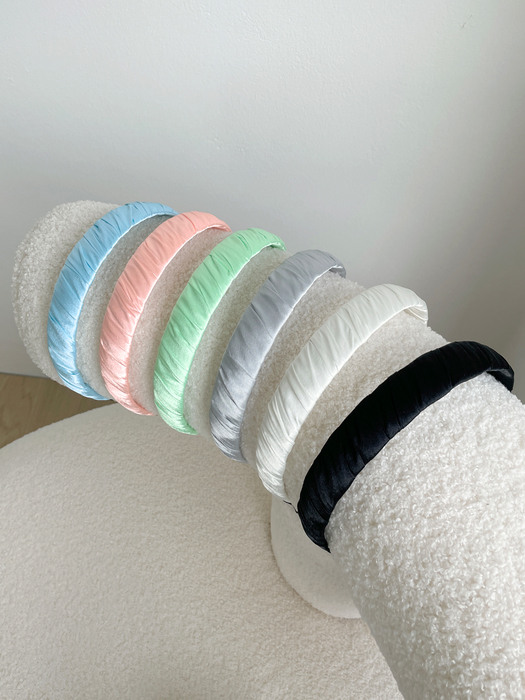 shirring satin hairband (6colors)