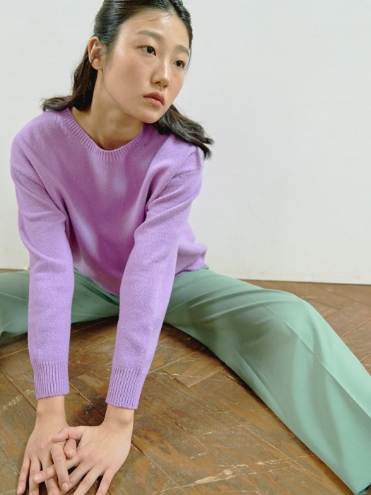 VIOLET RECYCLED CASHMERE KNIT TOP
