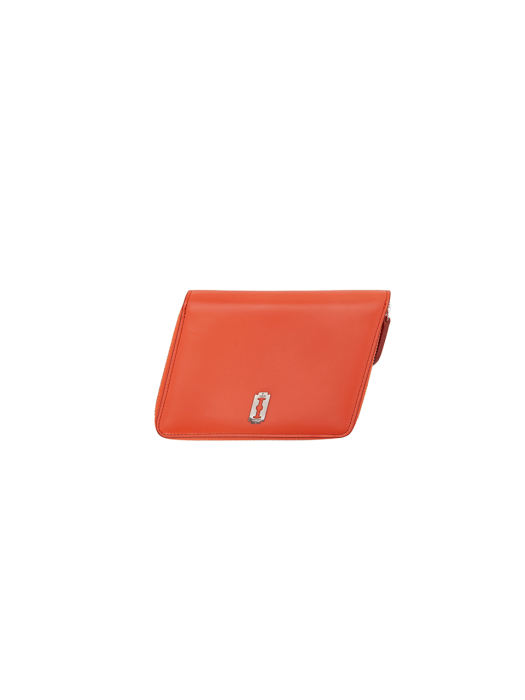 Mercury Square Zipper Half Wallet (머큐리 스퀘어 지퍼 반지갑) Neon Orange