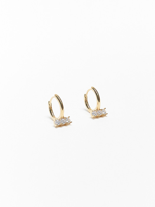 cubic bar one-touch earring