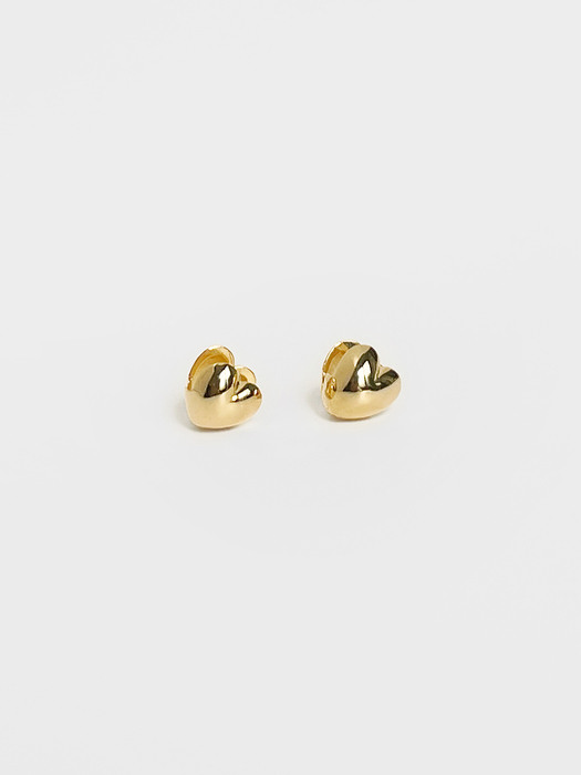 volume heart one touch earrings (2colors)