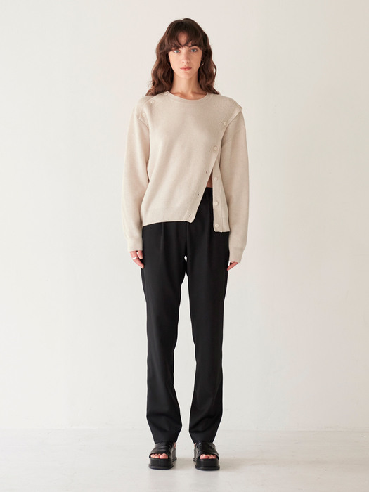 WOOL BUTTON KNIT(ivory)