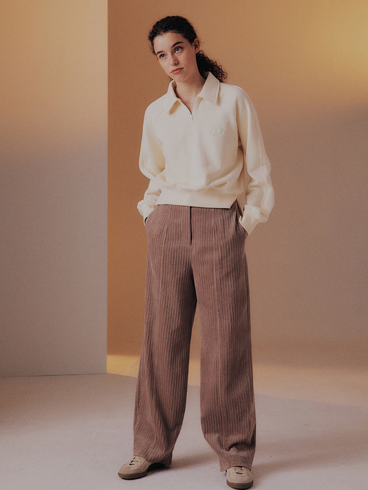 CORDUROY CURVED PANTS_COCOA