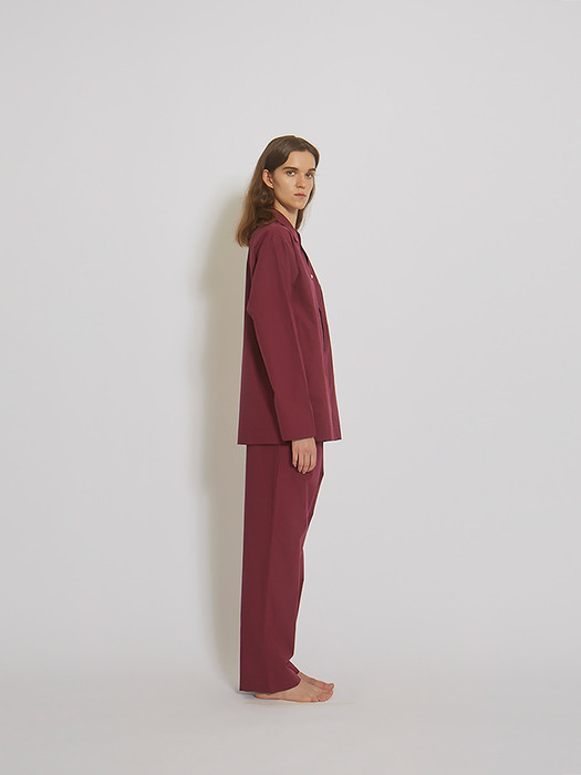 100% Cotton Pajamas for Unisex (Wine)