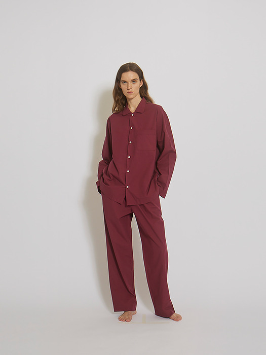 100% Cotton Pajamas for Unisex (Wine)