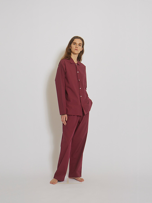 100% Cotton Pajamas for Unisex (Wine)