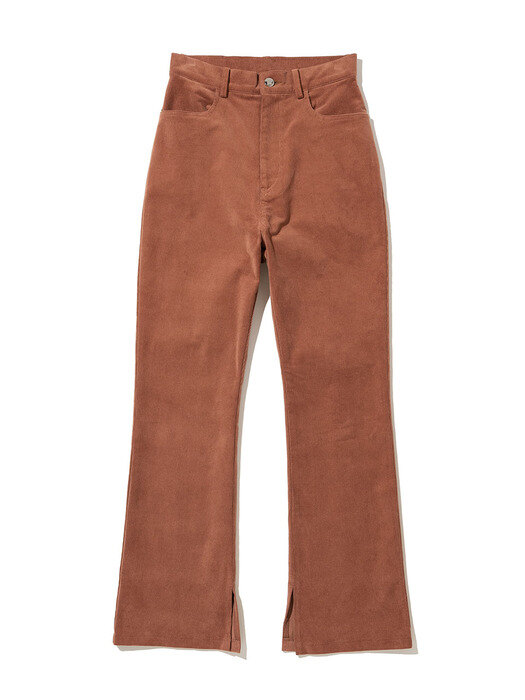 Corduroy high-waist Bootcut Pants [BRICK]