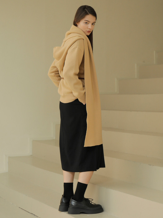 WOOL HOOD MUFFLER / BEIGE