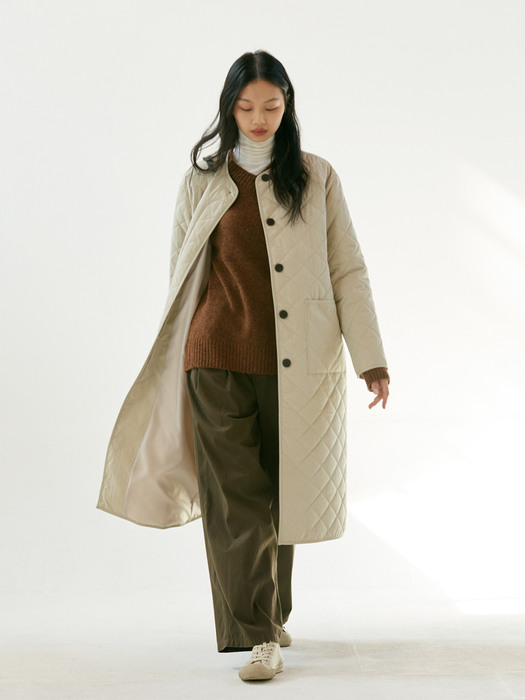 21FW Quilting padded coat (Beige)