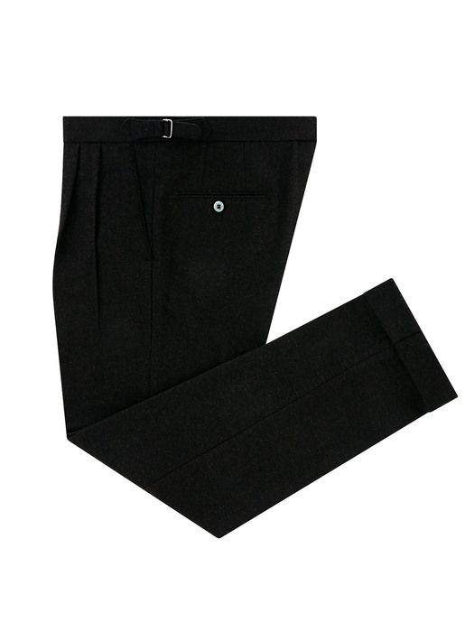 Wool Flannel two tuck pants (Brown)