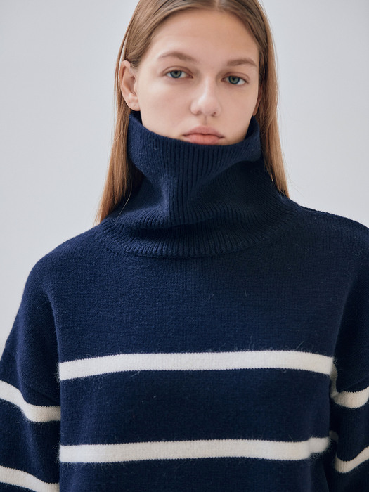 21WN stripe roomy turtleneck [NA]