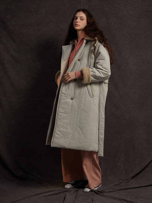 Raglan Padding Coat Gray