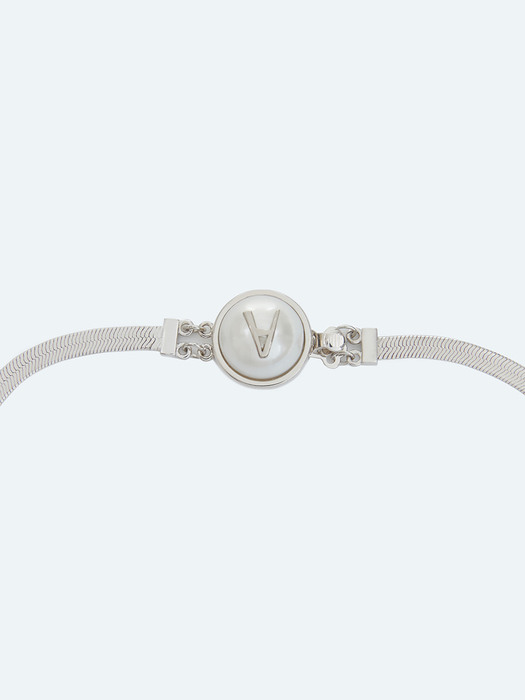 Short Herringbone Chain Necklace_Silver