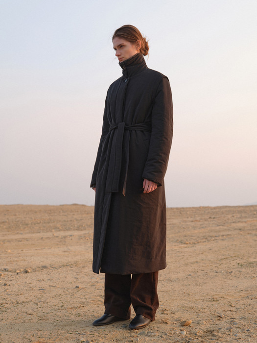 single padded coat (black)