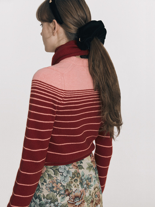 [EXCLUSIVE] Stripe Knit Pull-over - Red/Pink Stripe