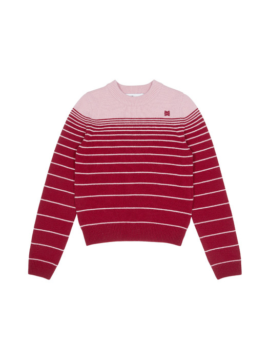 [EXCLUSIVE] Stripe Knit Pull-over - Red/Pink Stripe