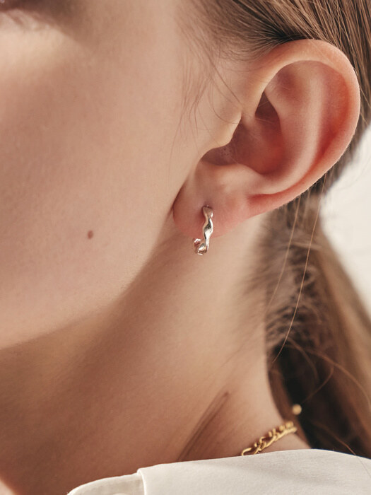 Silver925_York Earring_One touch (3color)