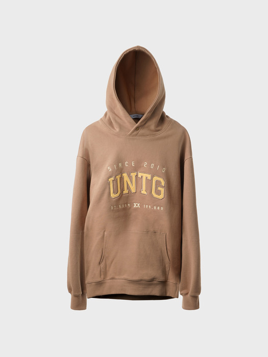 Logo-Embroidered Hooded Sweat Shirt[Brown(UNISEX)]_UTT-FH02 