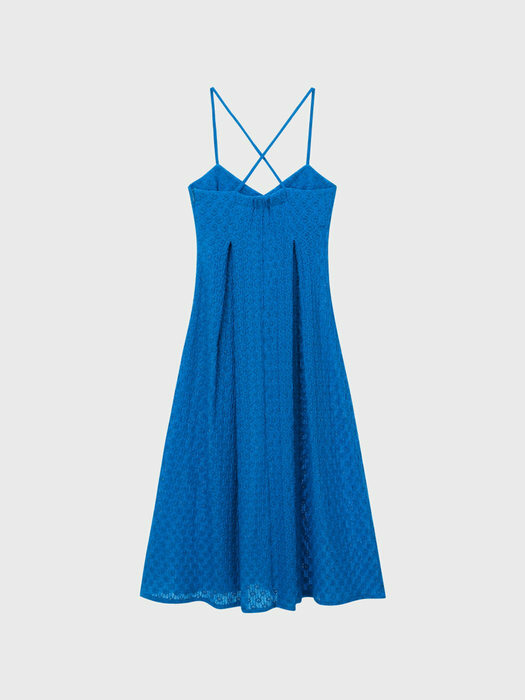 Flower Pattern Sleeveless Dress Neon Blue WBBSOP015BL