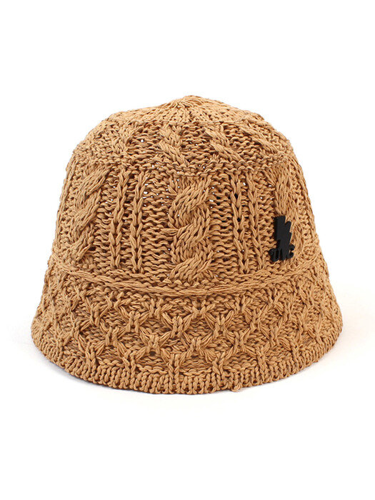 Summer Beige Knit Bucket Hat 니트버킷햇