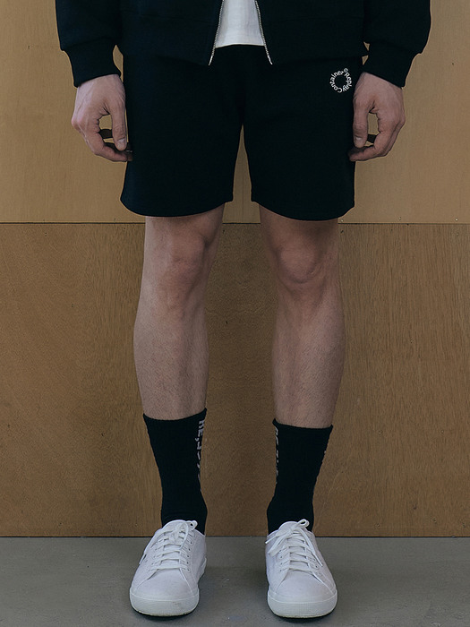 RC round logo sweat shorts (black)