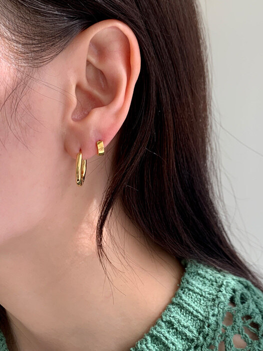 Pipe Hoop Earrings - Gold