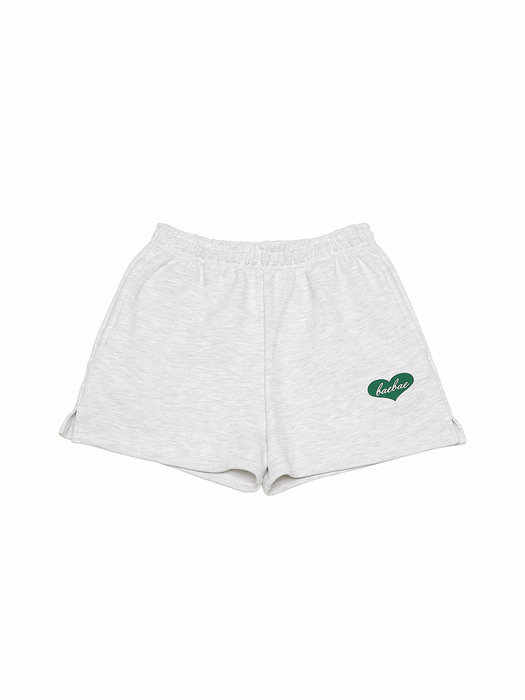 Heart Logo Sweat Shorts (light melange grey)