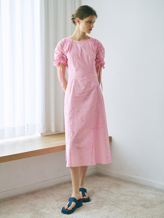 Raglan String Dress, Pink