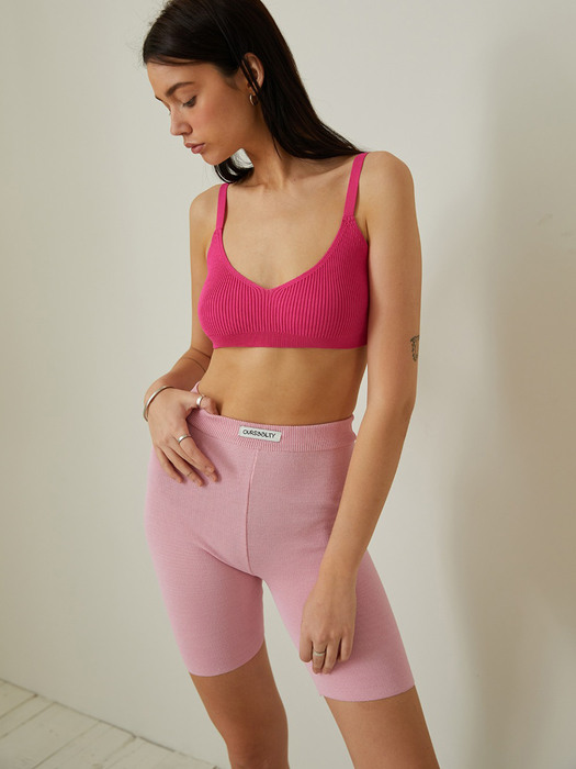 Half Leggings Pants / Pink - 하프 레깅스 팬츠(핑크)