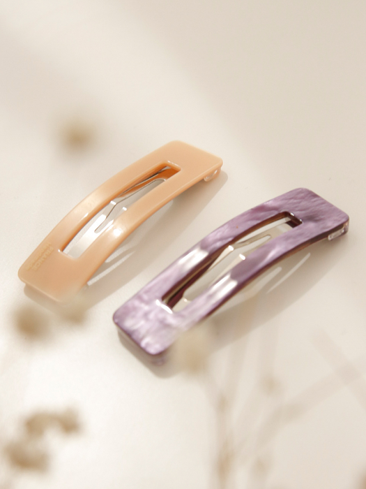 Orange & Purple Rectangular Hair Pin H0796