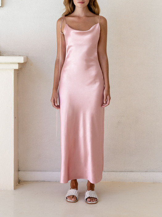 Kristen Pink Satin Slip Dress