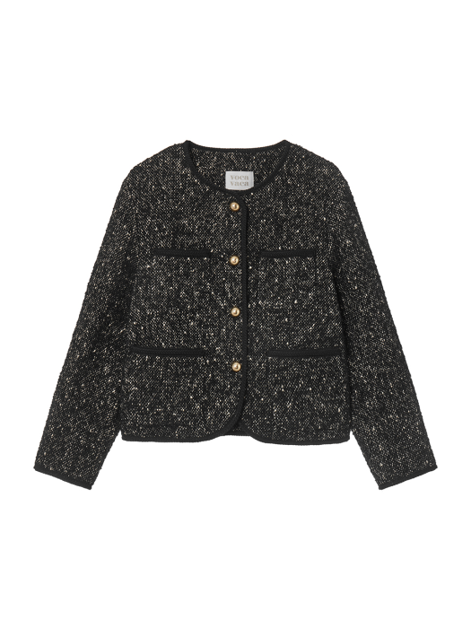 Ailee Gold Button Tweed Jacket_Black VC2299JK002M