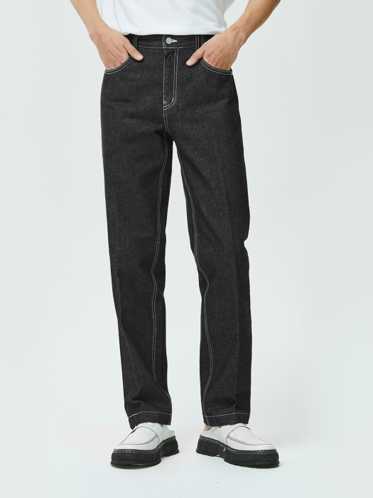 Dawn Cropped Tapered Jeans DCPT001RawBlack