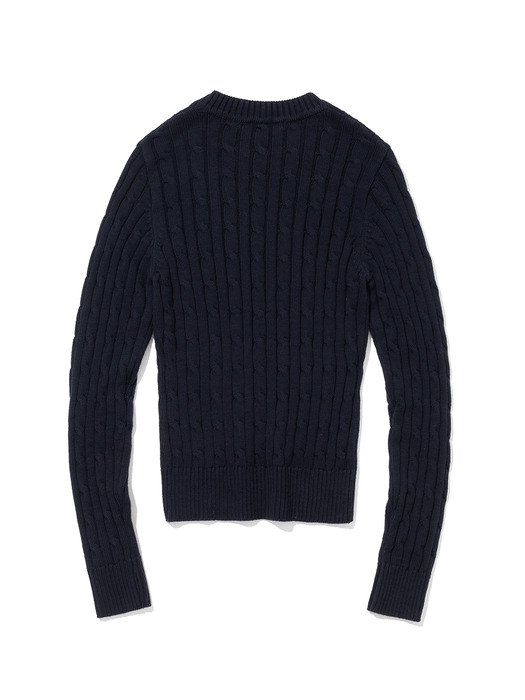 Classic Symbol Cable Knit Top [NAVY]