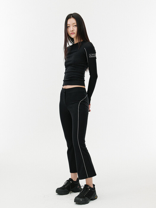 DIVIDED PIPING PANTS BLACK