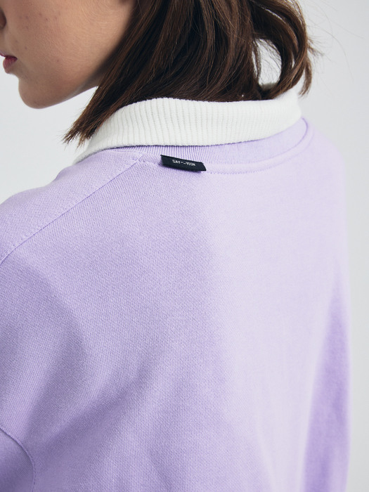 Square neck Logo Sweatshirt Lavender
