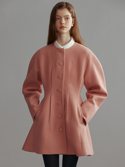 TRAFALGAR Volume sleeve wool coat (Black/Camel/Pink)