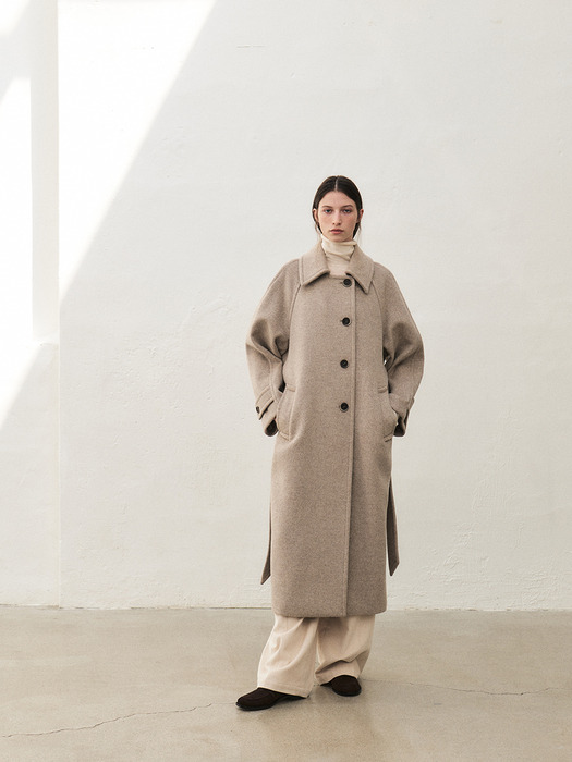 TWW WOOL100 SEMI DOUBLE COAT_2COLORS